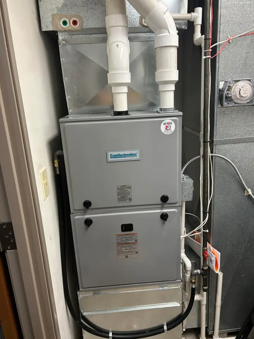 Gas furnace replacement in a Preble County, OH basement