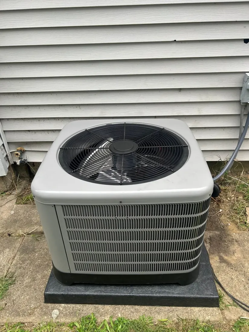 Outdoor air conditioning condenser serviced at a home in Preble County, OH